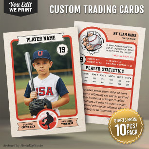 Placement Carte de baseball personnalisée vintage 10 pièces/