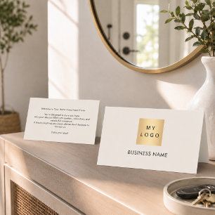 Placement Carte de bienvenue pour chambre d'hôtel grège