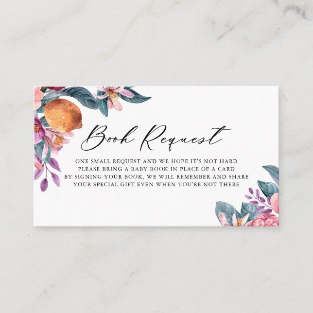 Placement Carte de demande de Baby shower pour les oranges b (Devant)