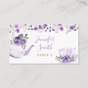 Placement Carte de Fête des mariées à thé à la floraison vio