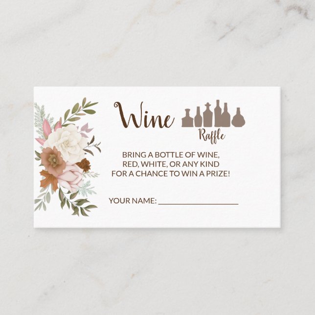 Placement Carte de Fête des mariées Boho Autumn Wine Raffe T (Devant)