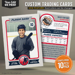 Placement Carte de hockey personnalisée aux couleurs de l'éq