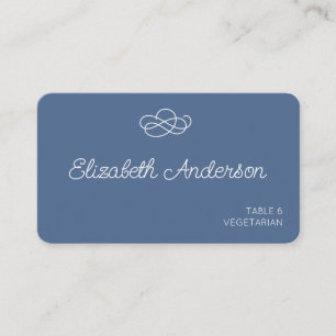 Placement Carte de la réception de mariage bleu Dusty