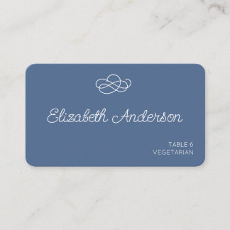 Placement Carte de la réception de mariage bleu Dusty