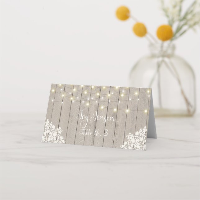 Placement Carte de la table de la réception en bois doux (Devant)