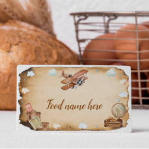 Placement Carte de lieu d'anniversaire de l'avion vintage
