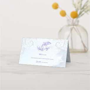 Placement Carte de lieu de réception violette Dolphin
