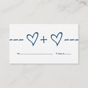 Placement Carte de lieu d'équation de coeur bleu