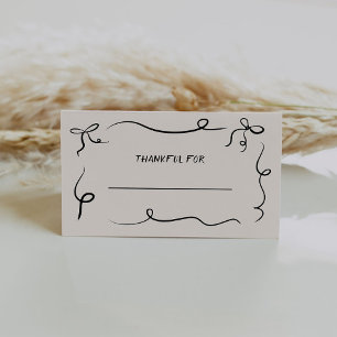 Placement Carte de lieu du dîner Thanksgiving à main