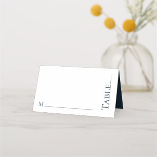 Placement Carte de lieu minimaliste de mariage bleu marine