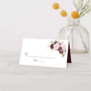 Placement carte de mariage à fleurs de prune peinte