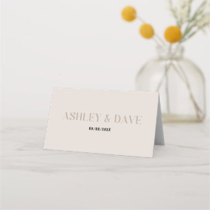Placement Carte de Mariage beige en gras