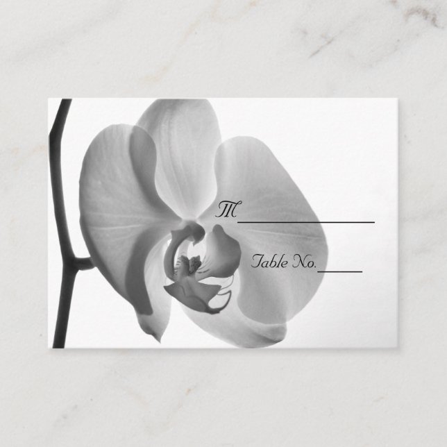 Placement Carte de Mariage blanc orchidée (Devant)