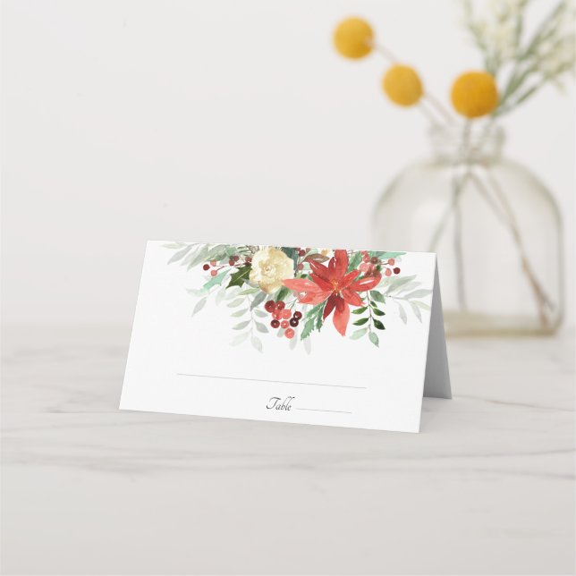 Placement Carte de Mariage de Noël pliée (Devant)