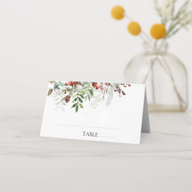 Placement Carte de Mariage de Noël pliée (Devant)