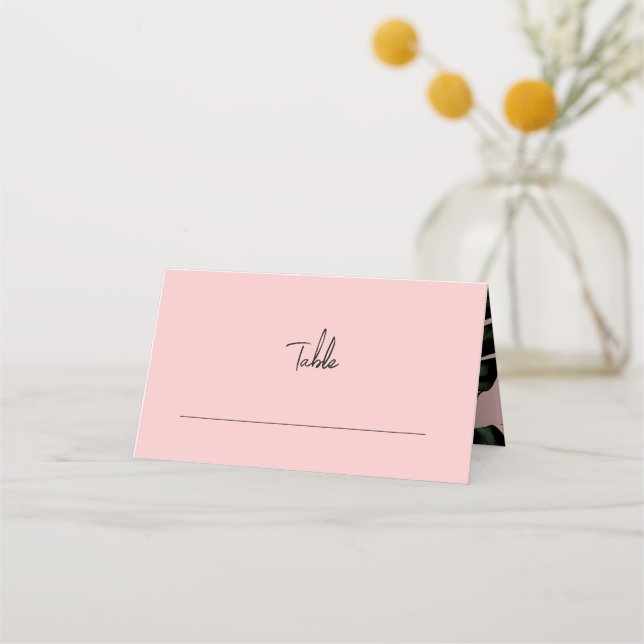 Placement Carte de Mariage de table Tropical Greenery (Devant)