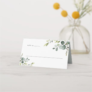 Placement Carte de Mariage de verdure moderne pliée