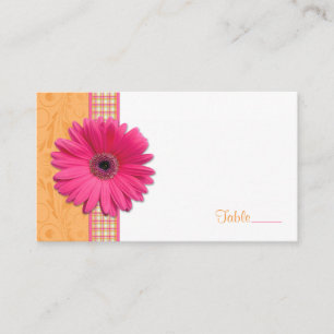 Placement Carte de Mariage en ruban rose Gerbera Daisy