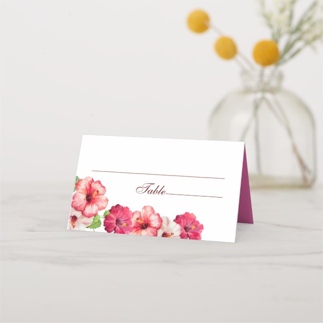 Placement Carte de Mariage floral tropical (Devant)