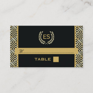 Placement Carte de mariage Gold Greek key & laurel wreath