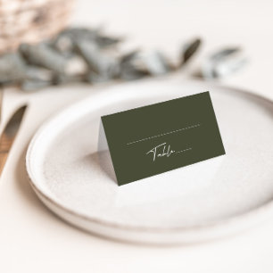 Placement Carte de Mariage pliée simple gris foncé