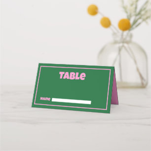 Placement Carte de Mariage Retro Pink