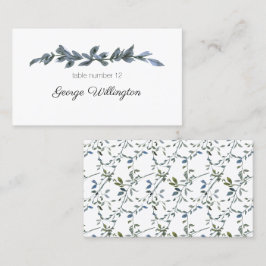 Placement Carte de Mariage Sage Silver Green Floral