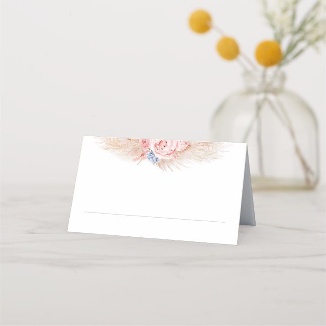 Placement Carte de Mariage Tropical Pampas Grass (Devant)