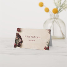 Carte de Noël en velours avec motif floral de Bour