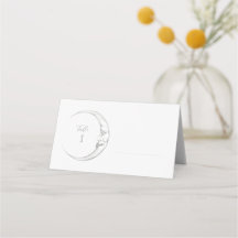 Carte de numéro de table Croissant de Lune