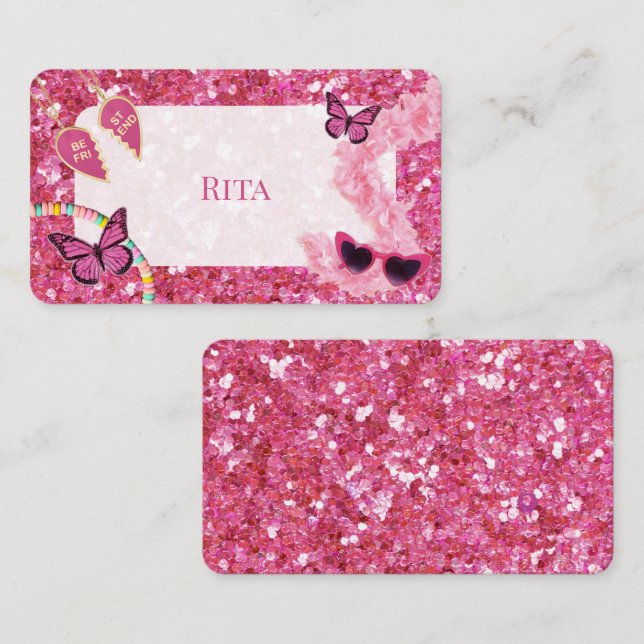 Placement Carte de place baby shower fille (Devant / Derrière)