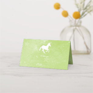 Placement Carte de place de la réception Unicorne verte