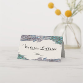 Placement Carte de place de siège de paon - papier kraft