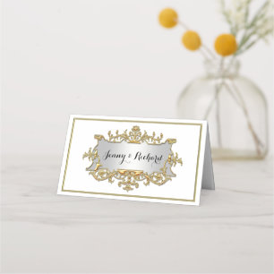 Placement Carte de place Faux Gold Filigree Frame Escort