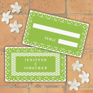 Placement Carte de place GREEN MEXICAN PAPEL PICADO