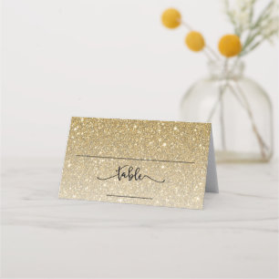 Placement Carte de place personnalisée Gold Parties scintill