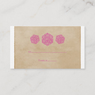 Placement Carte de place Pink Grunge D20 Dice
