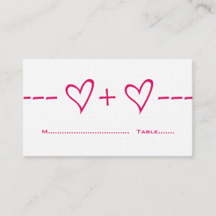 Placement Carte de place Pink Heart Equation