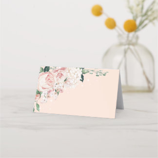 Placement Carte de place pliée Roses roses