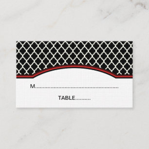 Placement Carte de place Red Elegant Quatrefoil