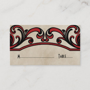 Placement Carte de place Red Gothic Swirls