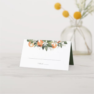 Placement Carte de place Watercolor Greenery Orange Blossom