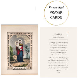 Placement Carte de prière catholique Saint Joseph Patron    