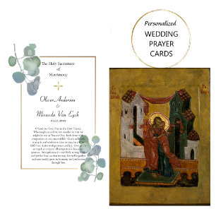 Placement Carte de prière de mariage orthodoxe de verdure et
