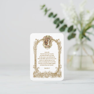 Placement Carte de prière des Écritures de mariage catholiqu