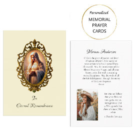 Placement Carte de prière du Mémorial catholique Vierge Mari