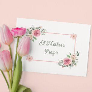 Placement Carte de prière florale de la fête des mères avec