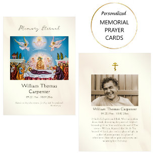 Placement Carte de prière funéraire de la Dormition de la Th