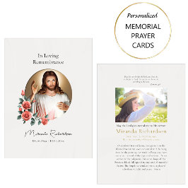 Placement Carte de prière funéraire du Sacré-Coeur de Jésus