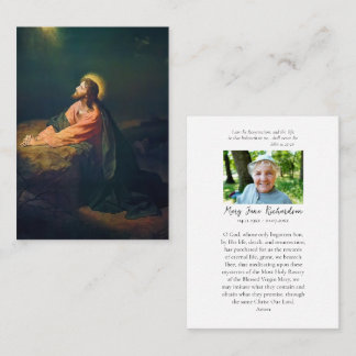 Placement Carte de prière funéraire / mémorielle catholique